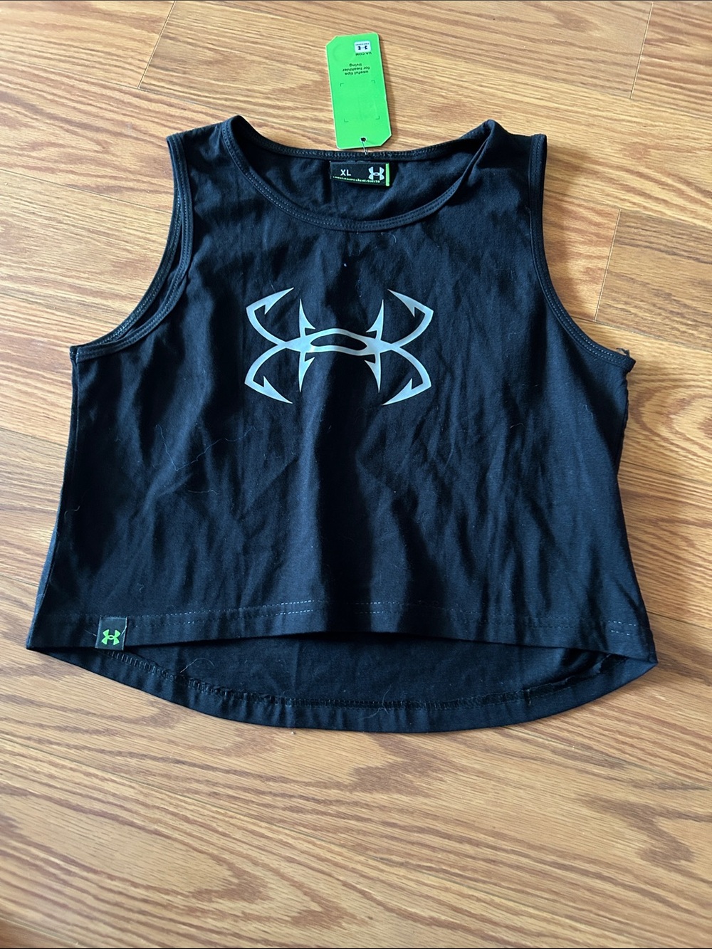 Under Armour Black Girls' Logo Crop Tank Top